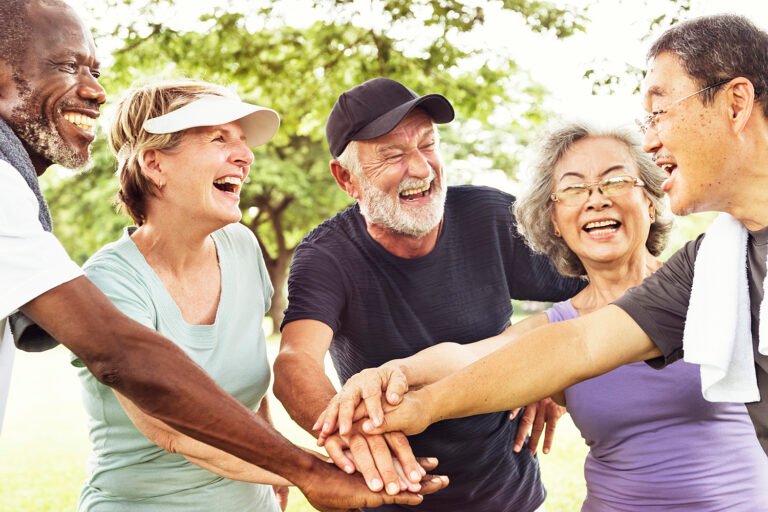 Group Of Senior Retirement Exercising Togetherness Concept